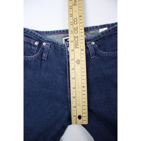 VTG Y2K Rave 4 Real Midrise Dark Wash Flair Wide Leg Jeans‎ Sz 5 purple - Picture 10 of 14